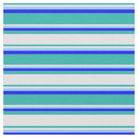 Tissu Vert de mer clair, Lavande, Ciel clair bleu & bleu (Fermer)