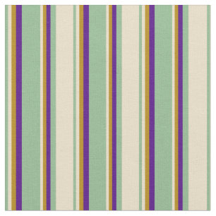 Tissu Vert de mer foncée, Tan, Goldenrod foncée et Indig
