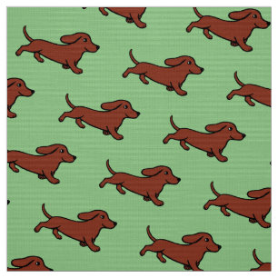 Tissu Vert de mousse courant de teckel lisse rouge