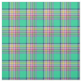 Tissu Vert de Seafoam et plaid Girly fuchsia (Échantillon)