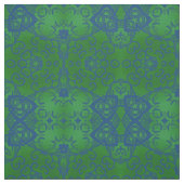 Tissu Vert émeraude violet bohème chic damas complexe (Échantillon)