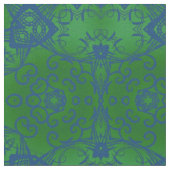 Tissu Vert émeraude violet bohème chic damas complexe (Détail)