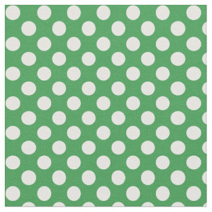 Tissu vert et blanc de Kelly de polka de point