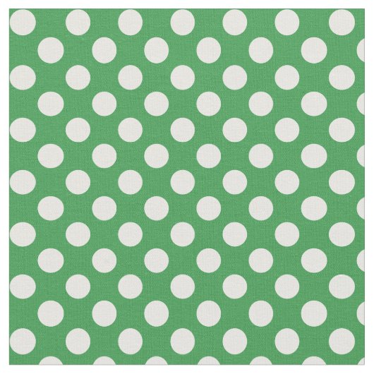 Tissu vert et blanc de Kelly de polka de point (Fermer)