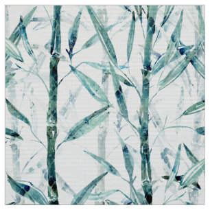 Tissu Vert et blanc en bambou de verger