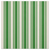 Tissu Vert foncé et Bisque Stripes Motif (Échantillon)