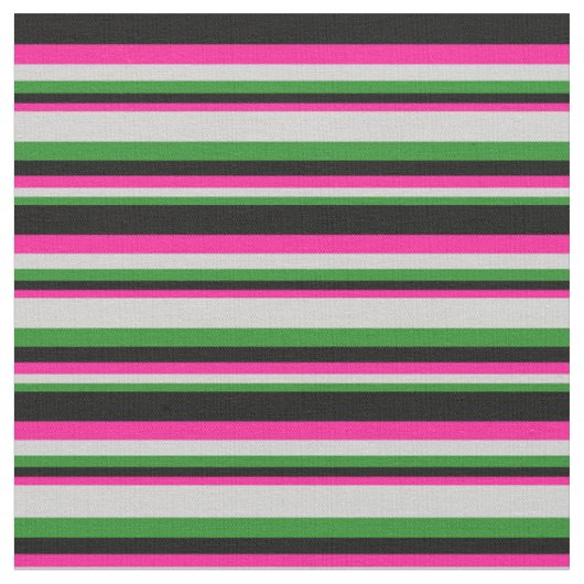 Tissu Vert forestier, gris clair, rose profond et noir (Fermer)