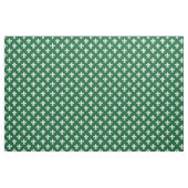 Tissu Vert forêt, Blanc Fleur De Lis Motif (Yard)