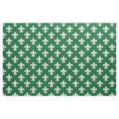 Tissu Vert forêt, Blanc Fleur De Lis Motif (Fat Quarter)
