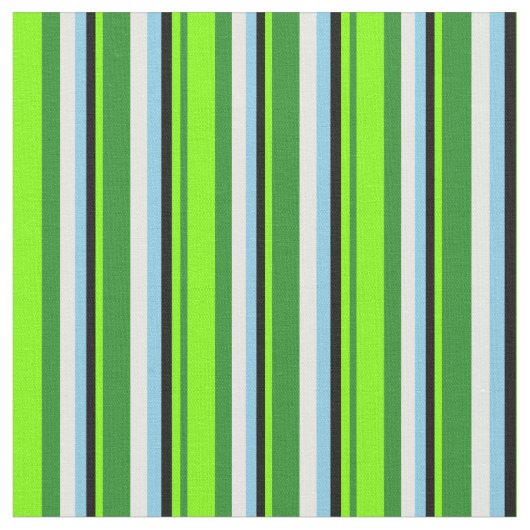 Tissu Vert Forêt, Chartreuse, Noir, Ciel Bleu & Blanc (Fermer)