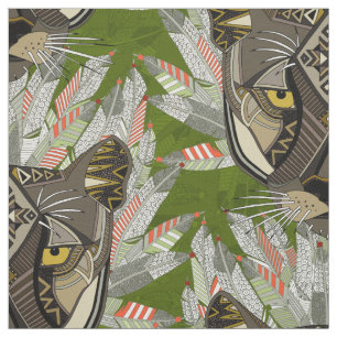 Tissu vert indigène de puma