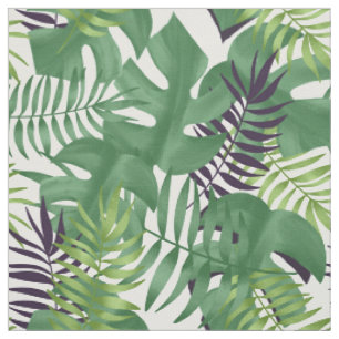 Tissu Vert Jungle Feuille Nature sans couture Motif blan