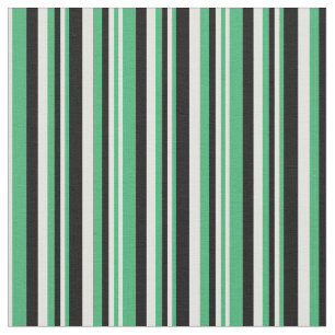 Tissu Vert mer, Cyan clair et Motif noir