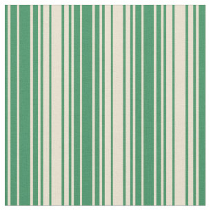 Tissu Vert mer et Motif beige de Stripes