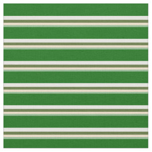 Tissu Vert mer, Tan, Vert olive, Blanc & Vert foncé