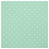 Tissu vert mousse de mer avec points Pois blancs (Échantillon)