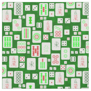 Tissu vert noël mahjong chinois jeu de tuiles asiatiques