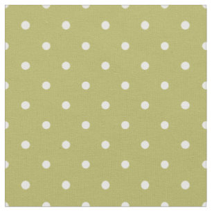 Tissu vert olive avec points Pois blancs