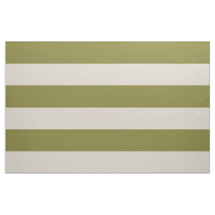 Tissu Vert olive et beige Grandes rayures Grande échelle