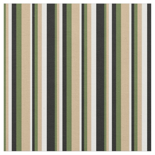 Tissu Vert olive foncé, bronzage, crème à la menthe et n (Fermer)