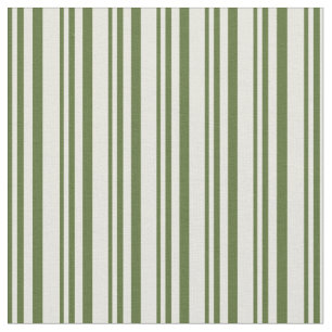 Tissu Vert olive foncé et Motif de couleur beige