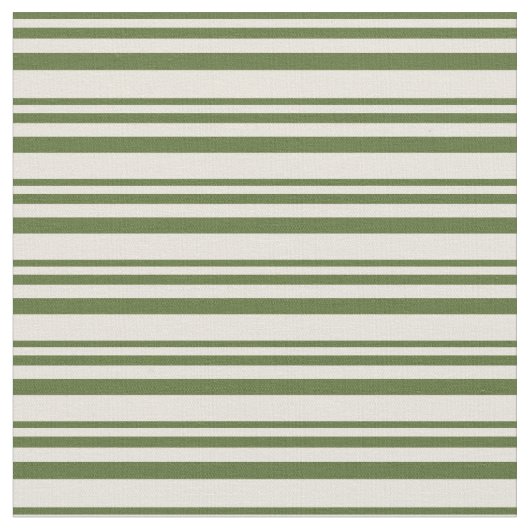 Tissu Vert olive foncé et rayures beiges (Fermer)