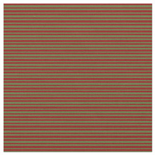 Tissu Vert olive foncé et rouge foncé Motif des rayure