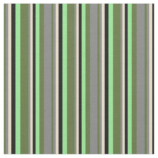 Tissu Vert olive foncé, Gris, Tan, Noir & Vert clair (Fermer)