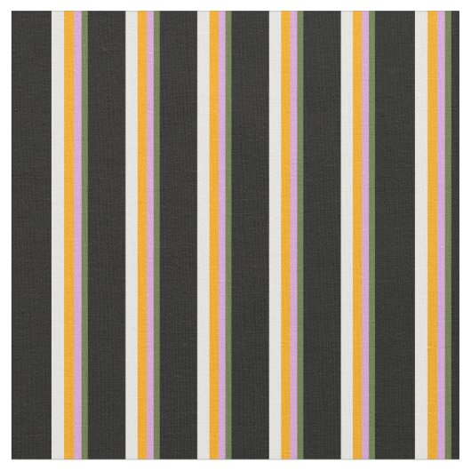 Tissu Vert olive foncé, prune, orange, blanc & noir (Fermer)