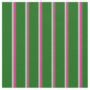 Tissu Vert olive foncé, rose profond, gris et vert foncé