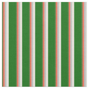 Tissu Vert olive foncé, rouge, gris, beige et vert foncé