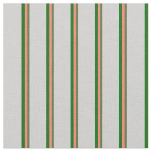 Tissu Vert olive foncé, Saumon, Vert foncé et gris clair