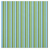 Tissu Vert, Olive foncé Vert et Ciel clair Lignes Bleues (Échantillon)