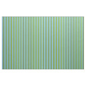 Tissu Vert, Olive foncé Vert et Ciel clair Lignes Bleues (Fat Quarter)
