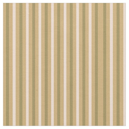 Tissu Vert olive rayé classique et crème (Fermer)