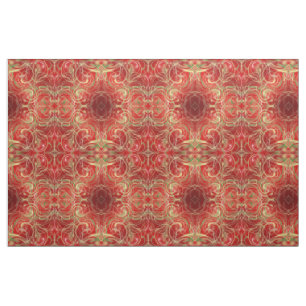 tissu vert or rouge, textile maison coloré