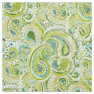 Tissu Vert REBELLE Paisley de TENDANCE
