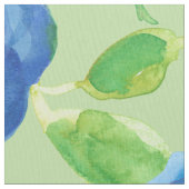 Tissu Vert Rose d'aquarelle bleu Indigo (fermé)