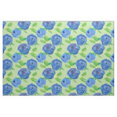 Tissu Vert Rose d'aquarelle bleu Indigo (Yard)