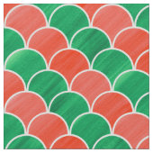 Tissu vert rouge de motif d'échelle de Noël (Détail)