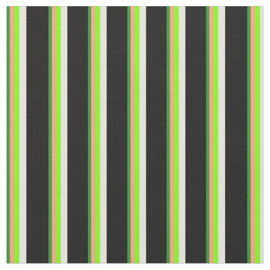 Tissu Vert, Saumon clair, Chartreuse, Beige & Noir (Fermer)
