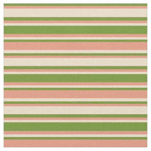 Tissu Vert, Saumon foncé et tan (Fermer)
