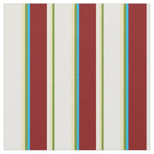 Tissu Vert, Tan, Blanc, Maroon et bleu ciel profond (Fermer)