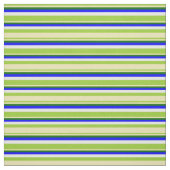 Tissu Vert, Tan, Vert foncé, Bleu & Blanc Lignes (Échantillon)