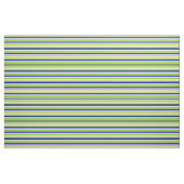 Tissu Vert, Tan, Vert foncé, Bleu & Blanc Lignes (Fat Quarter)