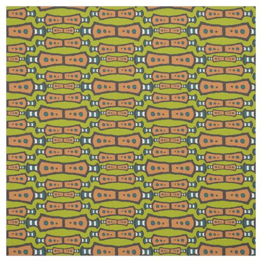 Tissu Vert Turquoise Blanc Noir Abstrait Conception Trib (Échantillon)