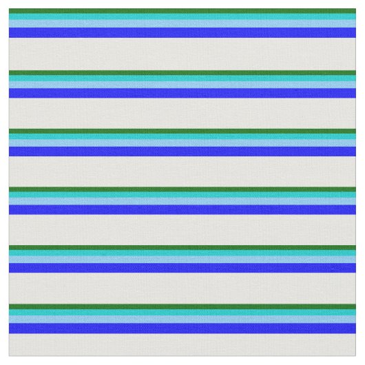 Tissu Vert, Turquoise, Ciel bleu clair, Bleu & Blanc (Fermer)