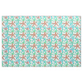Tissu Vert turquoise d'aqua étoiles de mer de brun (Fat Quarter)