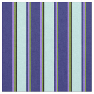 Tissu Vert, violet, bleu nuit, turquoise et noir
