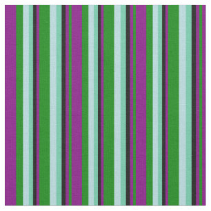 Tissu Vert, violet, noir, Aquamarine & Poudre Bleu